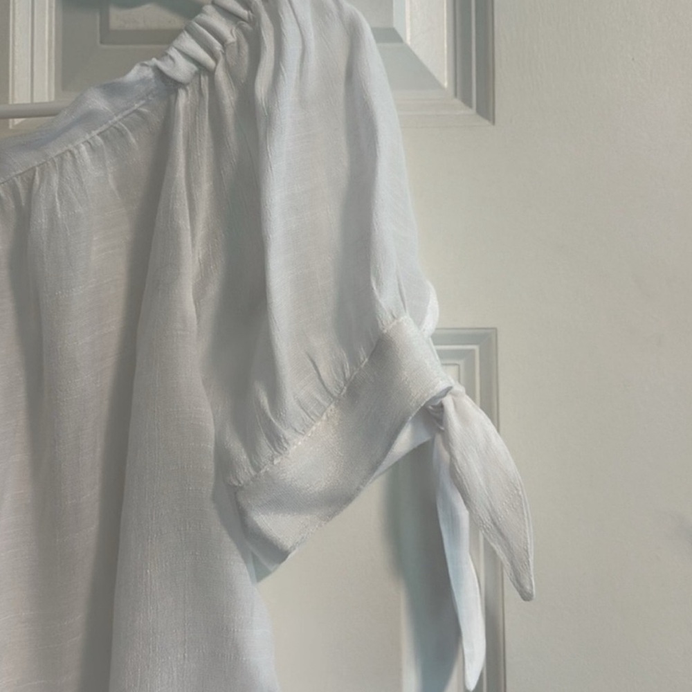 Harve Bernard White Coastal Loose Fit Blouse size M - Picture 10 of 12